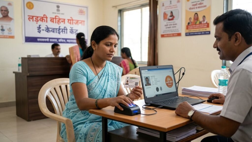 Ladki Bahin Yojana e kyc kaise kare 2026