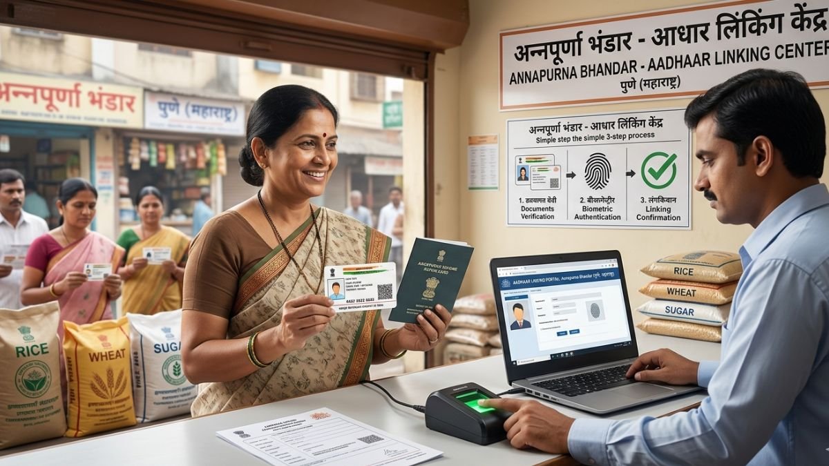 Annapurna Bhandar yojana Aadhaar link kaise kare?
